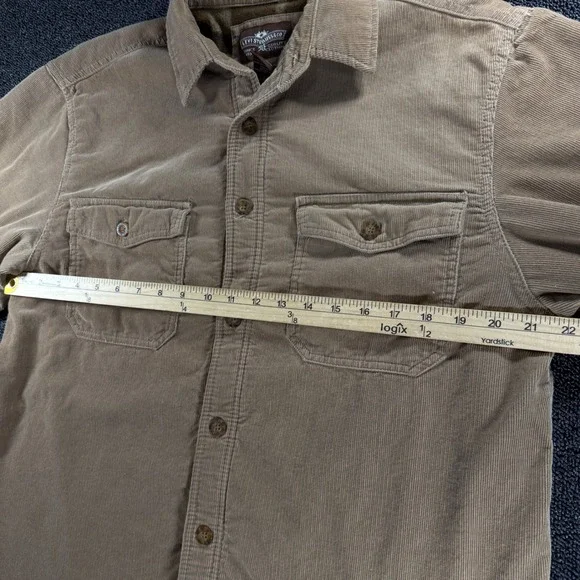 Levi Strauss Mens M Tan Corduroy Plaid Fleece Lined Shacket Shirt Jacket - Picture 6 of 8